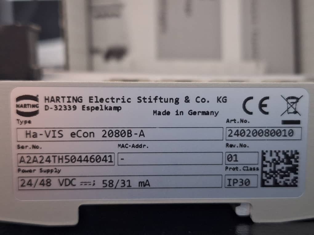 سوئیچ صنعتی اترنت HARTING – مدل Ha-VIS eCon 2080B-A